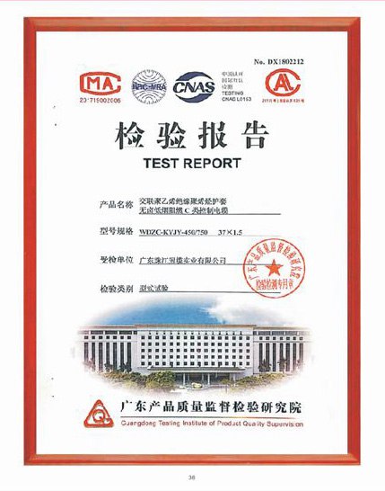 低煙無鹵電線電纜檢驗(yàn)報(bào)告05